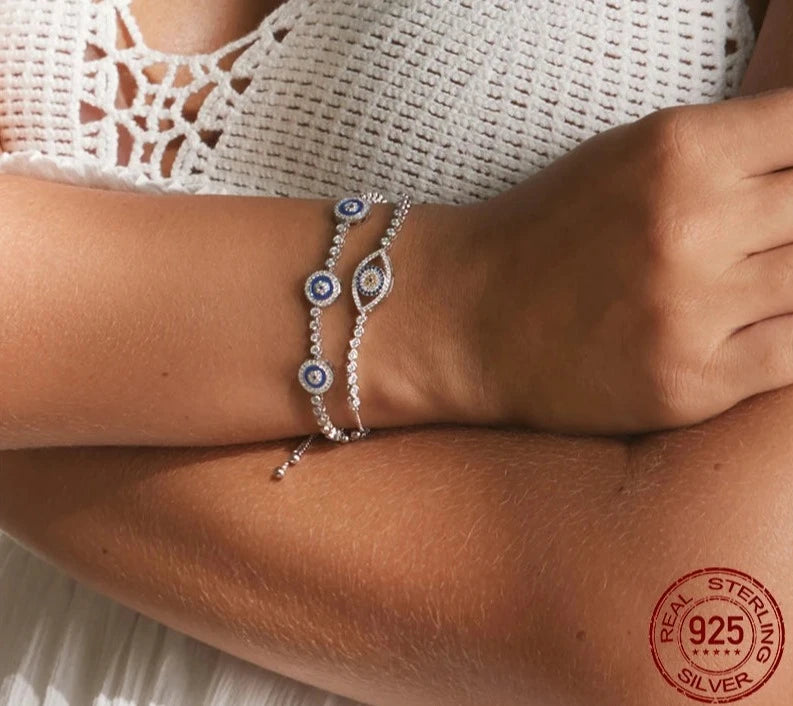 925 sterling silver evil eye bracelet