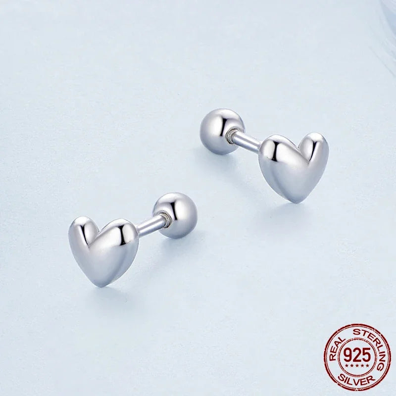 925 Silver Heart Earrings